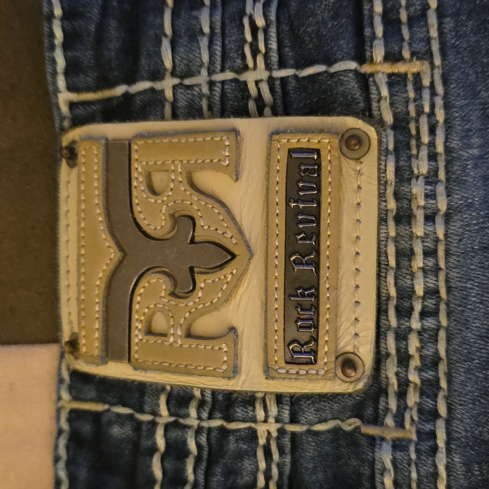 Rock Revival Dark Blue Slim Men's Jeans - Picture 2 of 3